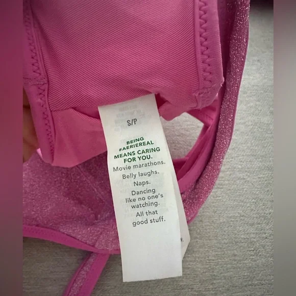 Aerie sparkle pink bikini - Picture 3 of 4